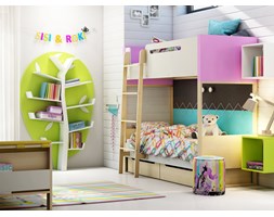 Łóżko piętrowe Loft płyta MDF Wysokość 180 cm drewno Styl nowoczesny Styl industrialny