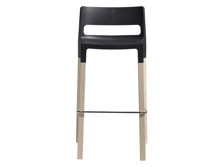 Machina Meble NATURAL DIVO BARSTOOL Hoker Antracyt Nogi Drewniane - 2818-FS-11A