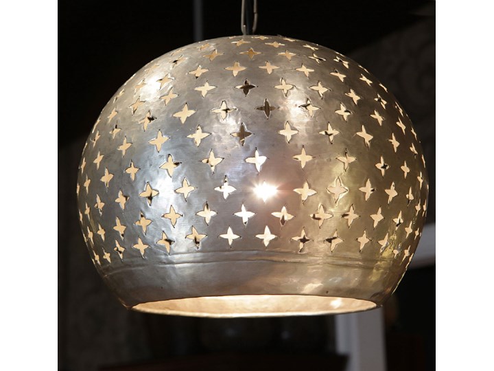 Mosiężna lampa wisząca w kolorze antycznego srebra