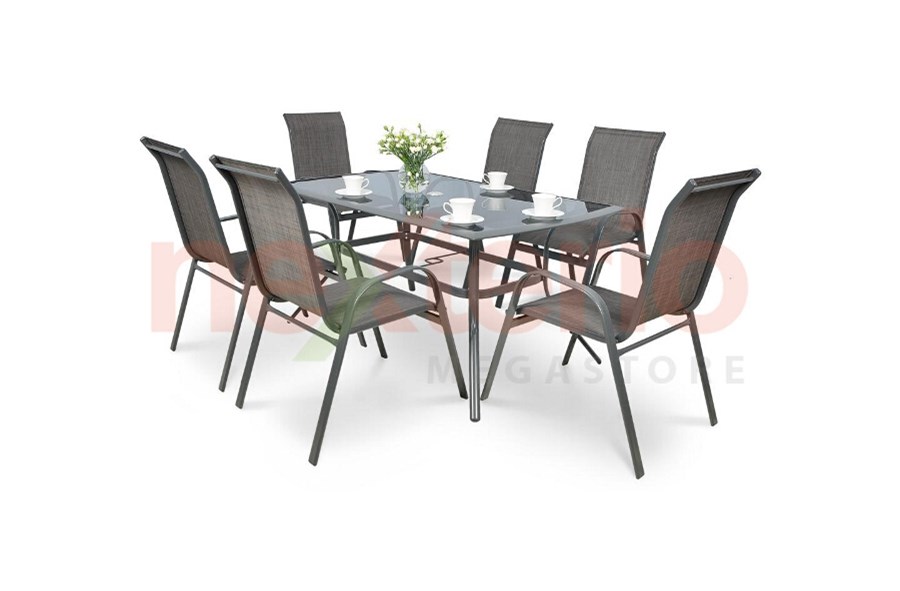 Focus Garden Meble Ogrodowe Bologna 150/6 Mixed Grey Focus Garden Meble Ogrodowe Bologna 150/6 Mixed Grey