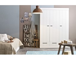WOOOD :: SZAFA CONNECT TRZYDRZWIOWA skóra Otwierane Drewno Głębokość 53 cm Szerokość 140 cm Styl industrialny Wysokość 195 cm Styl nowoczesny