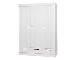 WOOOD :: SZAFA CONNECT TRZYDRZWIOWA skóra Otwierane Drewno Głębokość 53 cm Szerokość 140 cm Styl industrialny Wysokość 195 cm Styl nowoczesny