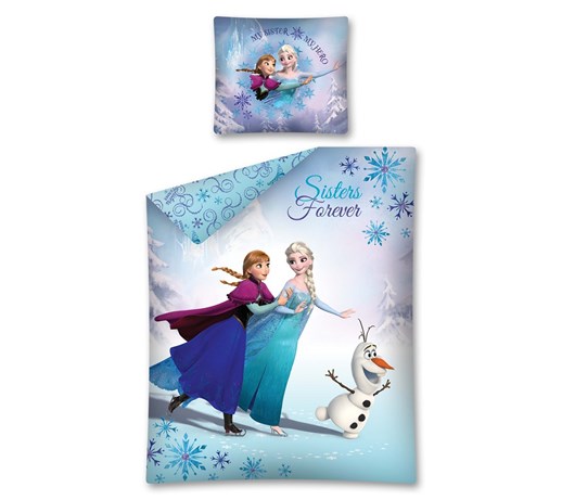 Pościel Frozen 140x200 D Kraina Lodu Sisters Forever Elsa, Olaf i Anna 8817