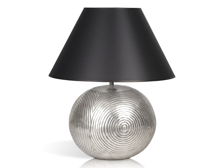 Mosiężna lampa stołowa w kolorze srebrnym