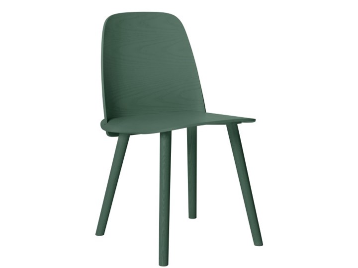 Muuto Nerd zielone, wygodne krzesło drewniane w skandynawskim stylu