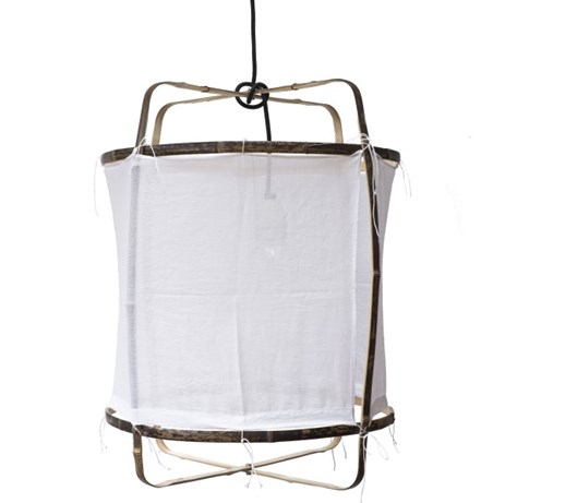 Ay illuminate Z5 Ø42cm to bambusowa lampa wisząca z ręcznie tkaną bawełną