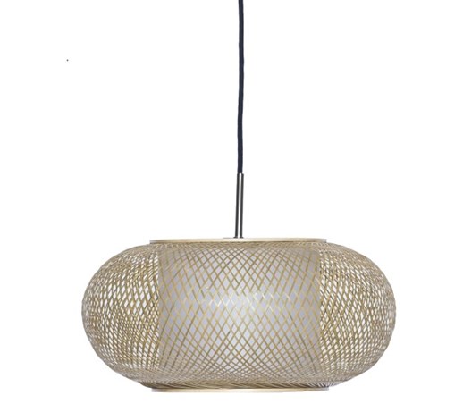Ay illuminate Al Shade Ø40cm, ażurowa lampa wisząca z bambusa w kolorze naturalnym