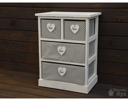 SZAFKA DREWNIANA STOLIK BIAŁY SHABBY SZUFLADY drewno drewno Styl prowansalski