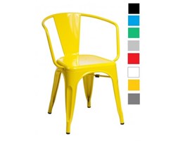 Krzesło Paris Arms inspirowane Tolix Wysokość 73 cm Szerokość 36 cm Metal Głębokość 35 cm skóra Wysokość 2 45 cm
