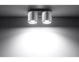 Okrągła lampa sufitowa plafon podwójny Orbis 2 Biały walec LED! Metal Ilość źródeł światła 2 źródła