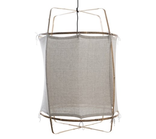 Ay illuminate Z1 bambusowa lampa wisząca z ręcznie tkaną bawełną w kolorze szarym