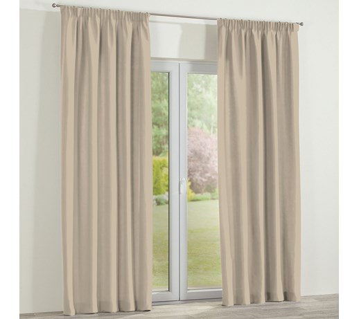 Dekoria Zasłona zaciemniająca na taśmie 1 szt., jasny beż, 1szt 140 × 260 cm, Blackout - zaciemniające