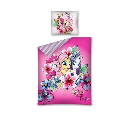 Pościel dziecięca Kucyki Pony i kwiaty 140x200