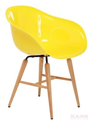 Kare Design Retro Design Forum Chrome Krzesło Żółte (76986)