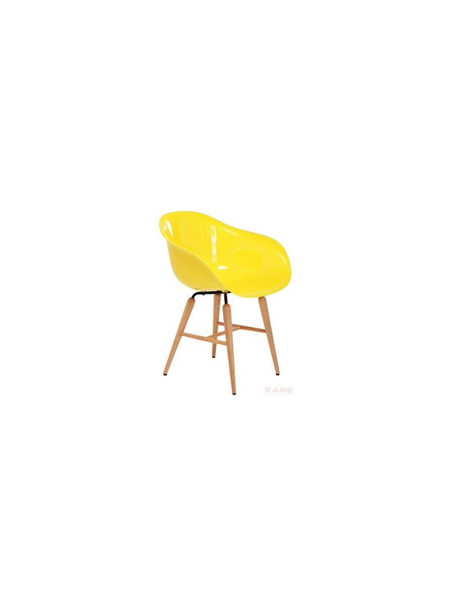 Kare Design Retro Design Forum Chrome Krzesło Żółte (76986)
