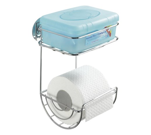 Uchwyt na papier toaletowy, Turbo-Loc, 2 poziomy - stal chromowana, WENKO