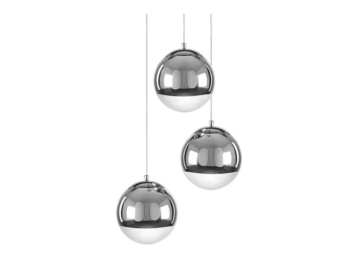 GINO lampa wisząca 3 x 60W E27 żyrandol ball kula srebrna design Britop 5801328