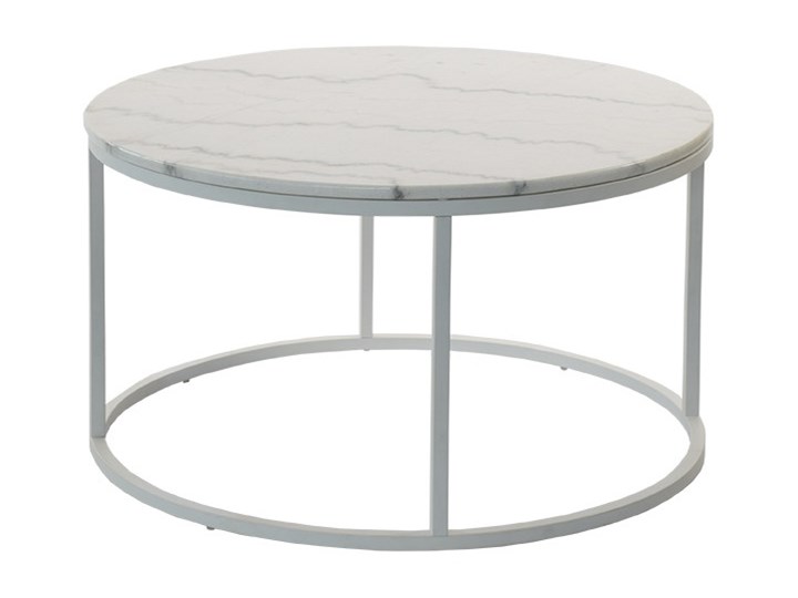 Stolik kawowy Accent śr. 85 cm biały - marmurowy blat