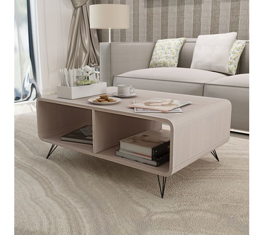 243009 vidaXL Stolik do kawy 90x55,5x38,5 cm z drewna, szary