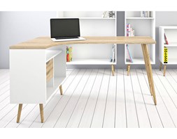 Biurko narożne Oslo w stylu skandynawskim Drewno Szerokość 145 cm Styl nowoczesny