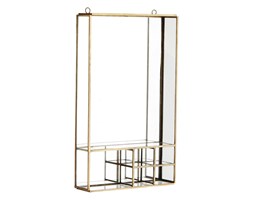 PÓłKA MIRROR MADAM STOLTZ wys. 35 cm Ścienne Metal Szkło Prostokątne