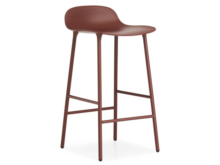 Normann Copenhagen Form, czerwony stołek barowy w dwóch wysokościach