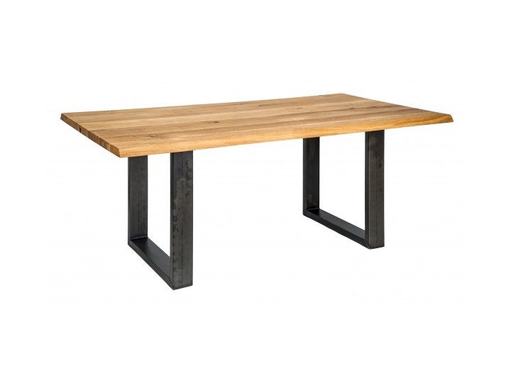 Signu Design Stół dębowy Ferrum Nero / Loft / Bianco