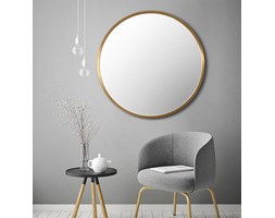 Lustro Scandi złote szkło płyta MDF Ścienne okrągłe Styl klasyczny