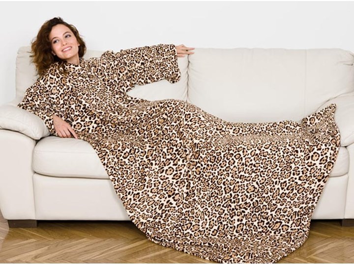 Koc z rękawami Kanguru Leopard