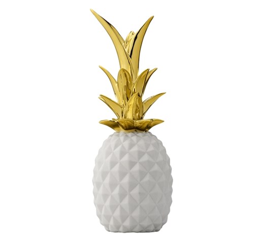 Ananas Bloomingville -biały/złoty