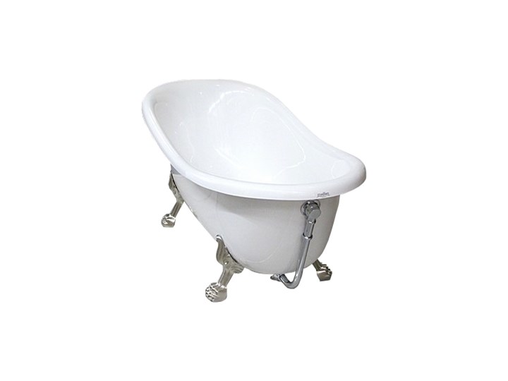 Melfen Pamela 158x80 wanna biała wolnostojąca z nogi w chromie
