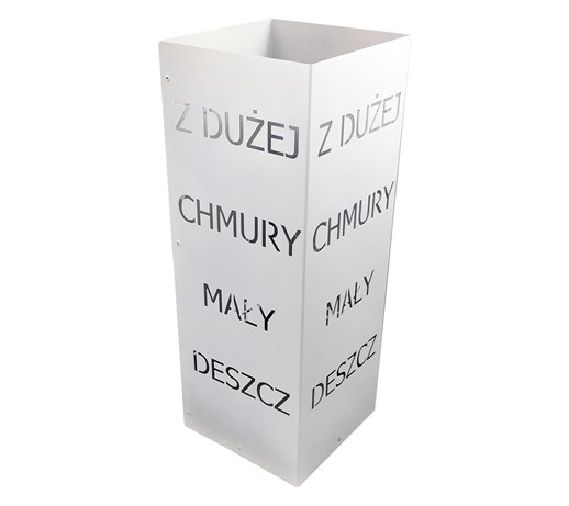 Parasolnik, stojak na parasole "Z dużej chmury mały deszcz"
