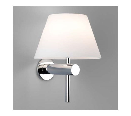 Kinkiet LAMPA ścienna ROMA 0343 Astro abażurowa OPRAWA szklana do łazienki IP44 chrom biała