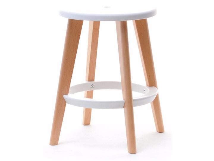 Taboret Ask biały w stylu skandynawskim