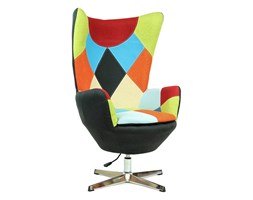 Fotel obrotowy EGG Chanell Patchwork Wysokość 130 cm Tkanina Fotel inspirowany Wysokość 75 cm Styl nowoczesny