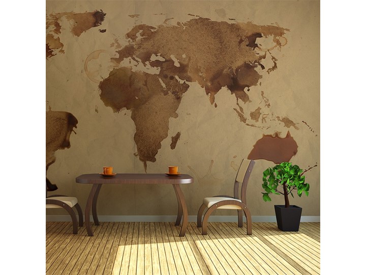Fototapeta - Herbaciana mapa świata
