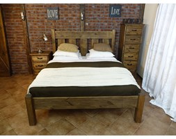 Łóżko Sosnowe Rustyk / Mieszko II 140 Styl vintage Łóżko drewniane drewno Rozmiar materaca 140x200 cm