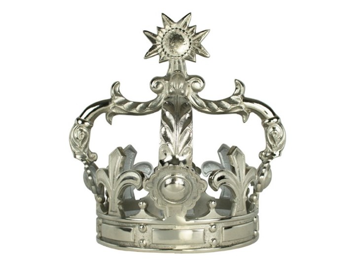 KORONA DEKORACYJNA SREBRNA METALOWA " KING M "23 X 23 X 29 CM