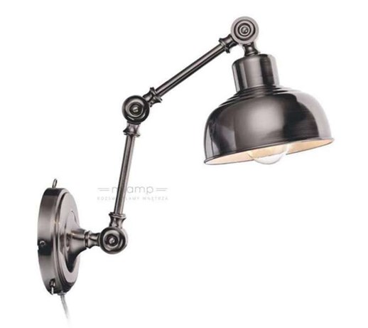 Kinkiet LAMPA ścienna GRIMSTAD 105052 Markslojd industrialna OPRAWA na wysięgniku srebrny antyczny