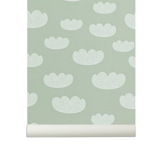 Tapeta dziecięca CLOUD miętowa - ferm LIVING