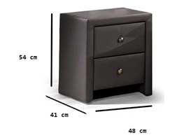 Tapicerowana szafka nocna Glamour II, czarna Szerokość 48 cm tkanina Ilość szuflad 2-szuflady