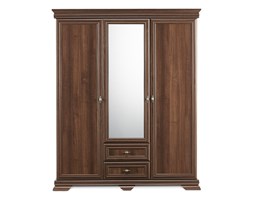 KONSIMO - IMPERIO Szafa ubraniowa / KONSIMO. Głębokość 62 cm Drewno Szerokość 158 cm Z lustrem Płyta MDF Otwierane skóra Wysokość 193 cm Styl klasyczny