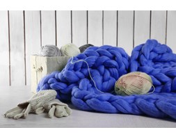 Pled z wełny czesankowej Woolsheep Sapphire Koc Wełna Rozmiar 2 200x200 cm