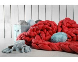 Pled z wełny czesankowej Woolsheep Ruby Koc Wełna Rozmiar 2 60x80 cm