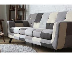 Sofa trzyosobowa Patchwork grey mix rozkładane Głębokość 78 cm Typ Pikowane Stała konstrukcja Rozkładanie