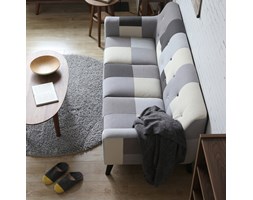 Sofa trzyosobowa Patchwork grey mix rozkładane Głębokość 78 cm Typ Pikowane Stała konstrukcja Rozkładanie