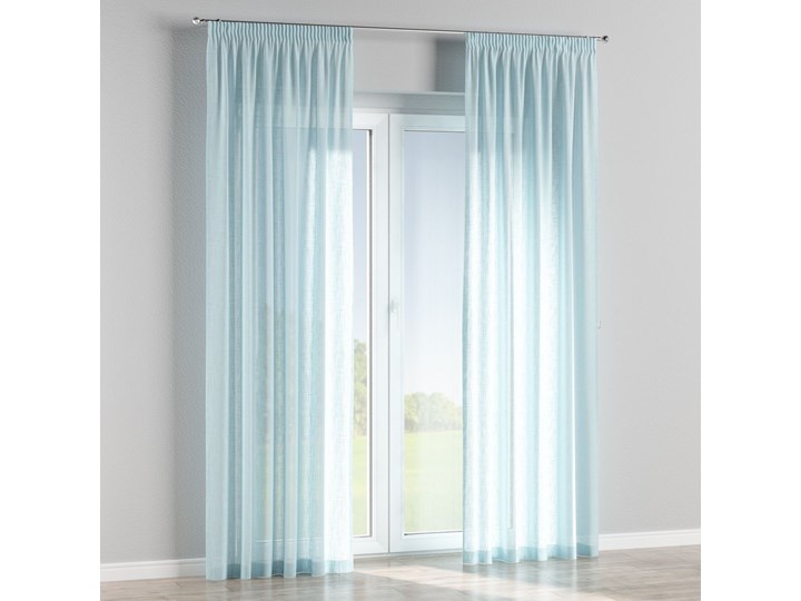 Dekoria Zasłona na taśmie marszczącej 1 szt., prześwitująca, błękit, 1szt 130 × 260 cm, Romantica