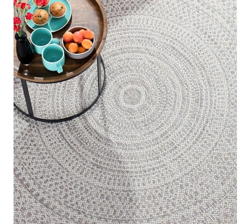 Dekoria Dywan Breeze Circles wool/cliff grey 160x230cm, 160 × 230 cm