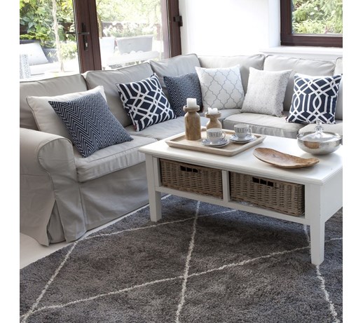 Dekoria Dywan Royal Rhombs dark grey/cream 160x230cm, 160 × 230 cm