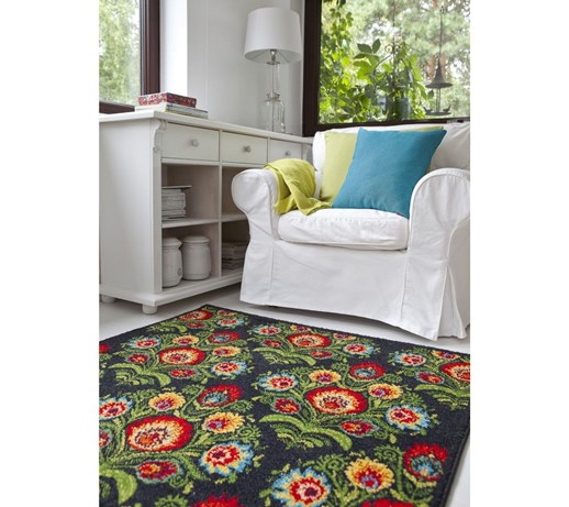 Dekoria Dywan Modern Folk anrtacite 67x130cm, 65 × 130 cm